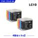 ̵ LC10-4PK 4åȡ2 ֥饶 ߴ 󥯥ȥå (LC10BK LC10C LC10M LC10Y DCP-155C LC 10 DCP-330C DCP-350C DCP-750CN)