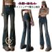  flare pants Denim женский Denim брюки длинный ножек длина эффект эластичный стрейч flair джинсы низ джинсы casual весна лето осень одноцветный 