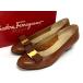 # прекрасный товар # Salvatore Ferragamo Ferragamo vala лента кожа каблук туфли-лодочки размер 7 ( примерно 24cm) обувь обувь оттенок коричневого DG6178