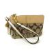 # прекрасный товар # COACH Coach L0749 41203 signature парусина × кожа сумка мульти- кейс бардачок оттенок коричневого × оттенок золота DG8981