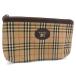 Burberrys Burberry znoba проверка парусина × кожа сумка мульти- кейс бардачок женский мужской оттенок коричневого DH4470
