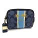 # прекрасный товар # COACH Coach signature парусина × кожа макияж сумка косметичка мульти- кейс бардачок оттенок голубого DH6833