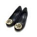 # прекрасный товар # TORY BURCH Tory Burch питон type вдавлено . кожа каблук туфли-лодочки размер 5M ( примерно 22.0cm) обувь обувь оттенок черного DI3638