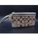 # прекрасный товар # COACH Coach signature парусина × кожа сумка мульти- кейс список let оттенок коричневого × оттенок золота DY0699