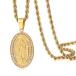 ROWINCO Mens 18K Gold Hip Hop Iced Out Bling Micro Pave Artificial Diamond Oval Virgin Mary CZ Pendant with 20 inch Gold Rope Chain ¹͢