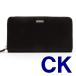 Calvin Klein カルバンクライン ラウンドファスナー 長財布 79441 BK ブラック CK レザー メンズ ロゴプレート
