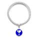 DIYthinker Fragile Blue Square Warning Mark Sliver Bracelet Pendant Jewelry