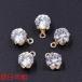 [ в тот же день возможность ] циркон очарование круг 6×8mm can имеется crystal / Gold [20 штук ]