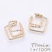  ушные каффы квадратное 3 полосный разрез входить 20.5×21.5mm одна сторона уголок для Gold [1 штук ]