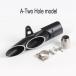  универсальный 2 полосный muffler двойной из нержавеющей стали глушитель 50.8mm общая длина 340mm диаметр 60mm термозащита есть B