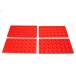  Lego * красный цвет. 4×8 plate 4 позиций комплект ( б/у товар )