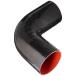 HPS HTSEC90-500-BLK Silicone High Temperature 4-ply Reinforced 90 degree Elbow Coupler Hose, 20 PSI Maximum Pressure, 4' Leg Length on each side, 5' I