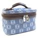  Loewe косметичка дыра грамм голубой темно-коричневый парусина кожа б/у макияж cosme сумка ручная сумочка Logo 