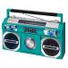 Studebaker Vintage Turquoise 80's Retro Street Bluetooth Wireless Streaming Boombox Rechargeable Battery, CD/MP3 Player, AM/FM, USB, Multi Color LED E
