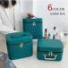 6color ящик для косметики большая вместимость cosme box макияж косметика место хранения box легкий в использовании довольно большой косметичка макияж сумка перевозка щетка inserting зеркало имеется Pro 