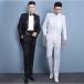  tuxedo men's suit set tailcoat man 5 point set slim formal wedding musical performance . chairmanship 