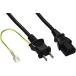 BUFFALO power supply cable 3 pin socket ( female )=2 pin plug ( male )2m BSACC0620BKA