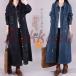  Denim One-piece женский весеннее пальто 40 плата красивый . длинный рукав длинный длина внешний весна Denim кардиган перо ткань body type покрытие взрослый надеты ..