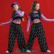  Корея ребенок одежда HIPHOP hip-hop stage костюм Kids танцевальный костюм jazz отвечающий .. Jazz Dance тренировка надеты спортивная форма Dance одежда группа одежда девочка футболка верх и низ в комплекте 