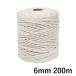 mak lame code 6mm 200m cord cotton cotton thread rope mak lame braided tapestry DIY hand made beige raw .