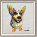  picture amount entering oil paint [ colorful Corgi ] interior stylish ornament oil painting living entranceway .. present art pop memory day 