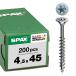 SPAX(s упаковка s) WIROXvai блокировка s тарелка винт 4.5×45 200 шт. входит 191010450453