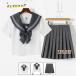  sailor suit regular .. uniform woman height raw going to school student middle . gray white short sleeves long sleeve setup single goods blouse pleated skirt 