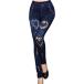  low ji-ROSY 10 минут длина Denim способ стрейч леггинсы брюки леггинсы женский обтягивающий темно-синий ( цветочный принт, Free Size)