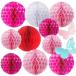  honeycomb ball 10 piece set refreshing decoration attaching Event equipment ornament wedding birthday .( pink base )
