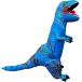恐竜 きぐるみ ティラノサウルス インフレータブルコスプレ用着ぐるみ 4点セット 男女兼用 大人用( ブルー)