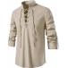 linen рубашка мужской хлопок длинный рукав весна лето осень casual ( хаки, S)