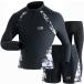  Rush Guard мужской UV cut функция длинный рукав полный Zip купальный костюм соответствует ультрафиолетовые лучи меры (3 позиций комплект WGRG04( ювелирные изделия X черный, XL)