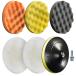 7 Pcs Waxing Buffing Pad Kit, 7 Inch Buffing and Polishing Pad Kit, 3 Pcs Polishing Sponge,2 Pcs Wool Pad, and a M14 Threaded Polisher Grip Backing Pl