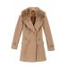  пальто Пальто Честерфилд с мехом шерстяное пальто зима женский женский 