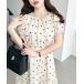  One-piece linen Like точка передний tuck пуховка рукав One-piece 