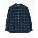 [MANUAL ALPHABET] в клетку длинный рукав фланель рубашка 0 темно-синий мужской 