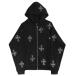  Parker A'GEM/9 ×.kom [UNKNOWN LONDON/ Anne noun London ] Cross Rhinestone Zip Hoodie