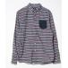 [BEAMS HEART] полоса рисунок рубашка с длинным рукавом Lb люмен z