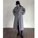 [hellam] пальто с отложным воротником FREE серый женский 