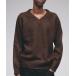  свитер вязаный Panel Stitch V-Neck Knit /la gran V шея вязаный мужской женский 