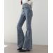  джинсы Denim Denim брюки WEGO/[26 год весна лето новый продукт ] высокий талия стрейч flair Denim брюки женский 