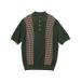 рубашка-поло короткий рукав Knit Polo Front Stripe Jacquard мужской 