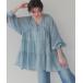 [titivate] длинный рукав туника L grayish голубой женский 