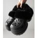  обувь [ 2color ] искусственный мех толщина низ сабо сандалии | Fake fur platform clog sandals женский 