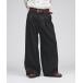  слаксы Wool-Like Box-Pleated Wide Slacks / шерсть Like box tuck широкий слаксы мужской женский 