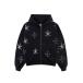  Parker Zip f-tilDagger Cross Rhinestone Zip HoodielUnknown London мужской женский 