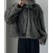 [Louere] пальто с отложным воротником MEDIUM серый женский 