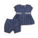  baby цветок точка Denim ламе точка рисунок полоса smo King .... One-piece +bruma выставить baby (70~80cm)