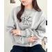 �g���[�i�[ �X�E�F�b�g ���N�� Calvin Klein(�J���o���E�N���C��)/CK ���^���b�N ���m���S �N���[�l�b�N �X�E�F�b�g �v���I�[�o�[/LS FOIL MONOLOGO FRENC�c