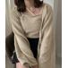 [apres jour clair] вязаный ансамбль свободный бежевый женский 